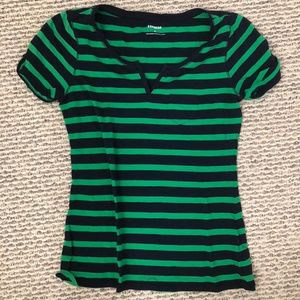 Black & Green Striped Tee